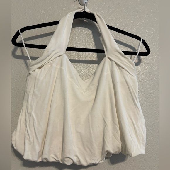 Free People CeCe Halter Flowy Milk Blossom Tank Top size Small - Picture 1 of 6